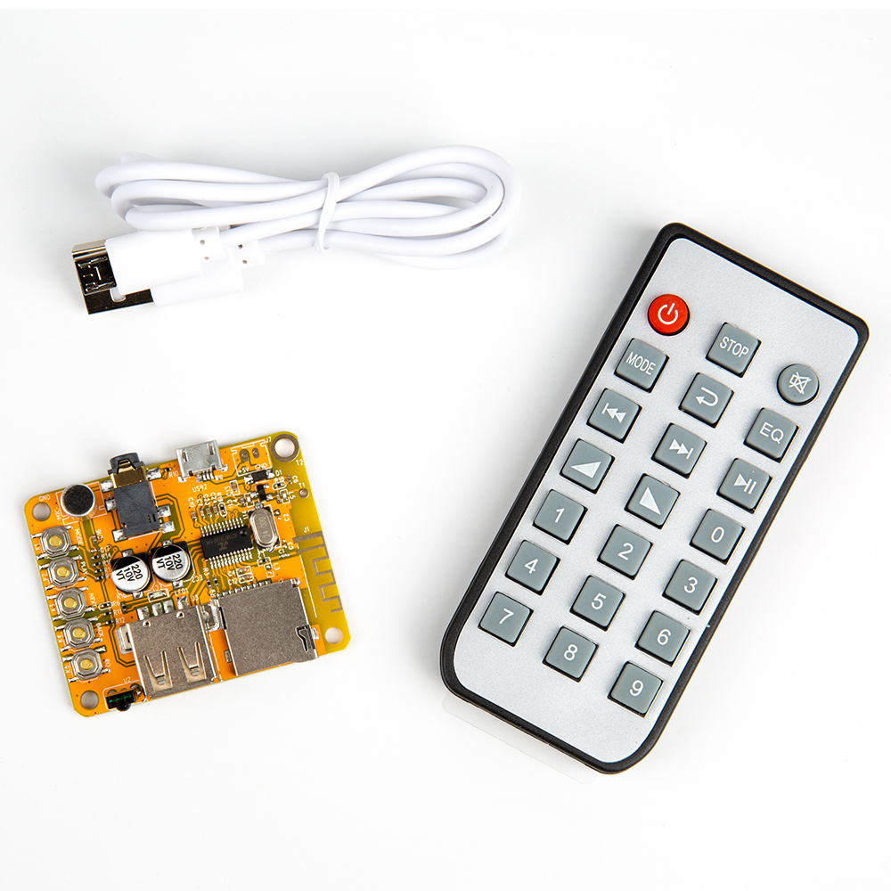 Плата аудиоприёмника c пультом Bluetooth AUX, MP3, батарейка в комплекте